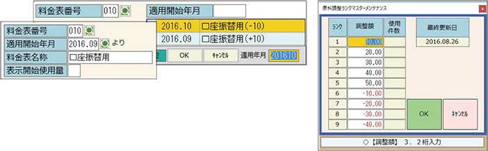 料金表管理
