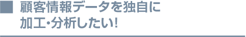 顧客情報データを独自に加工・分析したい!